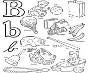 Printable b for words alphabet s3b0c coloring pages