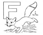 Printable free alphabet s fox014e coloring pages