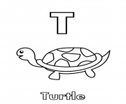 Printable t for turtle alphabet f29c coloring pages