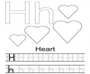 Printable h for hearts alphabet s printable3ce3 coloring pages