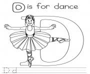 Printable printable alphabet s letter d for dance0e7e coloring pages