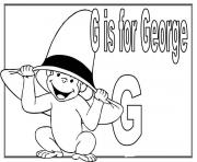 Printable g is for george cartoon s alphabet3288 coloring pages