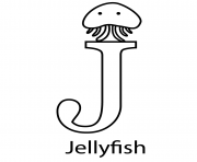 Printable jellyfish alphabet 5ef1 coloring pages