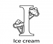 Printable kids alphabet color pages i for ice cream0e8d coloring pages