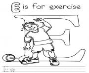 Printable exercise alphabet s free0136 coloring pages