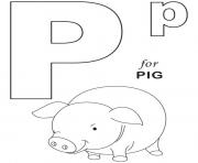 Printable pig free alphabet s12bd coloring pages