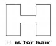 Printable alphabet  h is for hairdff0 coloring pages