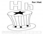 Printable alphabet  h for hat5eee coloring pages