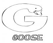 Printable preschool s alphabet g for goose3277 coloring pages