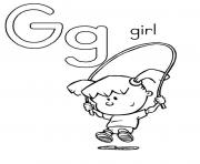 Printable g is for girl s alphabetd793 coloring pages