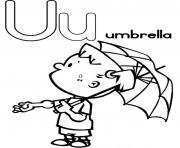 Printable littel girl with umbrella alphabet s freeed3c coloring pages