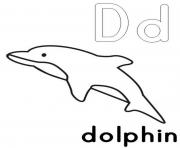 Printable dolphin d printable alphabet s7324 coloring pages