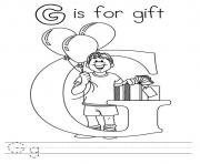 Printable g is for gift s alphabet freeac4d coloring pages