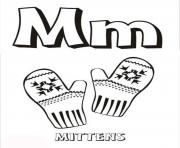 Printable mittens free alphabet s1b49 coloring pages