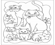 Printable family of cats animal s5d6e coloring pages