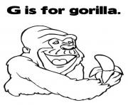 Printable coloring pages alphabet g is for gorilla animal67ce coloring pages