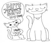 Printable happy mothers day cats animal s2691 coloring pages