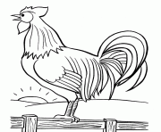 Printable rooster crowing in the morning farm animal s0824 coloring pages