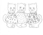 Printable three pregnant kittens animal coloring pagesf6df coloring pages