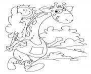 Printable giraffe running animal s2422 coloring pages