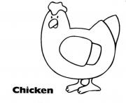 Printable farm animal s chicken printablef20b coloring pages