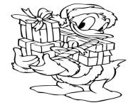 Printable donald duck with christmas presents disney sf801 coloring pages