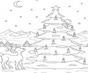 Printable free s christmas tree on snow9267 coloring pages