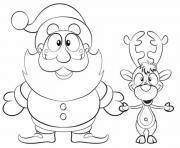 Printable xmas santa reindeer s647e coloring pages