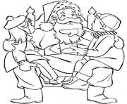 Printable kids and santa claus s265c coloring pages