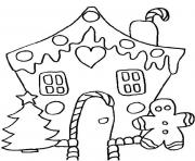 Printable gingerbeard man and house free s for christmas0111 coloring pages
