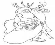 Printable giving toys with reindeer s santa1837 coloring pages