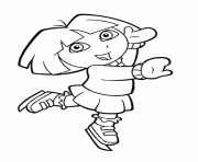 Printable dora ice skating s winter3ff3 coloring pages