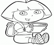 Printable dora the explorer s and a bookbb06 coloring pages