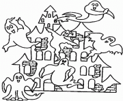 Printable halloween s printable scary haunted houseb5d0 coloring pages