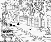 Printable haunted thomas the train halloween s25f6 coloring pages