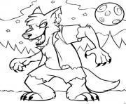 Printable monster halloween wolf s printa10a coloring pages