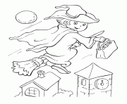 Printable witch flying halloween s printable freed97d coloring pages
