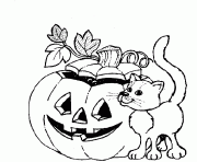 Printable cat and halloween pumpkin coloring in pages67fc coloring pages