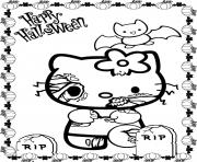 Printable scary halloween hello kitty s5771 coloring pages