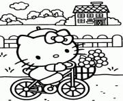 Printable hello kitty enjoying free time 13d2 coloring pages