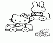 Printable racing cars hello kitty  free61a2 coloring pages