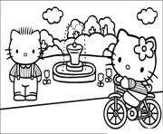 Printable hello kitty in a park e34c coloring pages