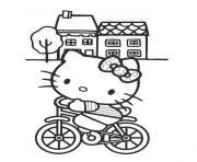 Printable riding bicycle hello kitty  free9087 coloring pages