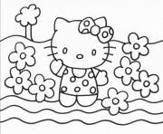 Printable hello kitty with flowers 85d0 coloring pages