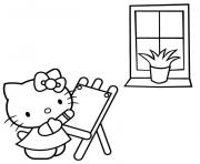 Printable hello kitty painting free be53 coloring pages