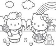 Printable hello kitty tennis s0233 coloring pages