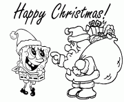 Printable santa clause and spongebob coloring page6d14 coloring pages