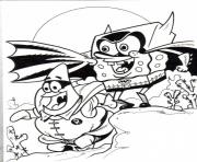 Printable spongebob and patrick as heroes coloring page7004 coloring pages