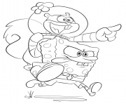 Printable spongebob carries sandy coloring pagecdfb coloring pages
