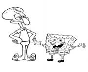 Printable squiward and spongebob coloring page freec0ab coloring pages